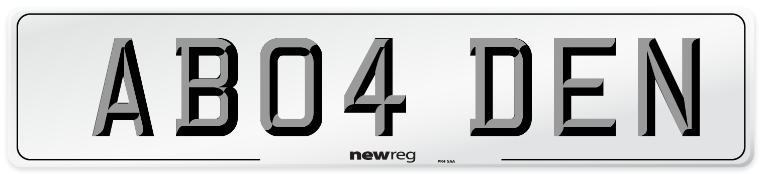 AB04 DEN Number Plate from New Reg